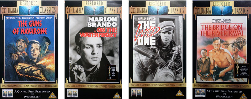 The Guns of Navarone, Marlon Brando, On The Waterfront, Marlon Brando, The Wild One, The Bridge On The River Kwai.