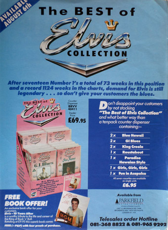 A full page press advert for The Best of Elvis Collection