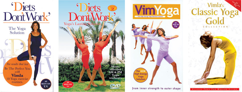 From 1998 - 2001 I designed Fitness and Sport dvd’s and videos for Lace International Limited. ”Diets Don't Work” The Yoga Solution, with Vimla Lalvani. Diet’s Don’t Work, volume 2, Yoga’s Lasting Solution with Vimla Lalvani. Vim Yoga - The High Energy Yoga Workout System, with Vimla Lalvani. Villa’s Classic Yoga Gold Collection.