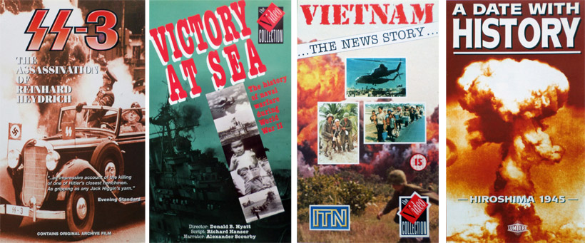SS-3, The Assassination of Reinhard Heydrich, for CMM, one of my smaller clients that produced a variety of unusual titles. Victory At Sea, NBC product, released through The Video Collection.Vietnam, The News Story. This was part of an ITN News package of programmes released through The Video Collection. Hiroshima 1945- A Date With History, Lumiere Pictures.
