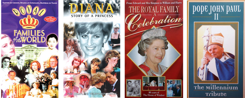 Royal Families of the World. Diana - Story Of A Princess. The Royal Family - A Celebration. Pope John Paul II - The Millennium Tribute. I designed many royal video’s and dvd’s over the years and was also responsible for the fastest marketed video into a shop! The event was the marriage of Prince Andrew to Sarah Ferguson!