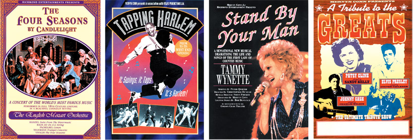 The Four Seasons by Candlelight. Tapping Harlem. Tammy Wynette Tribute Show, Stand By Your Man. Country and Western Tribute show, A Tribute to the Greats.