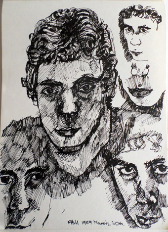 More Black and white studies of me drawn with my Rotring pen