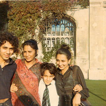 Me, my mother Stella, my sister Patricia and my brother David, Kings College Cambridge 1974